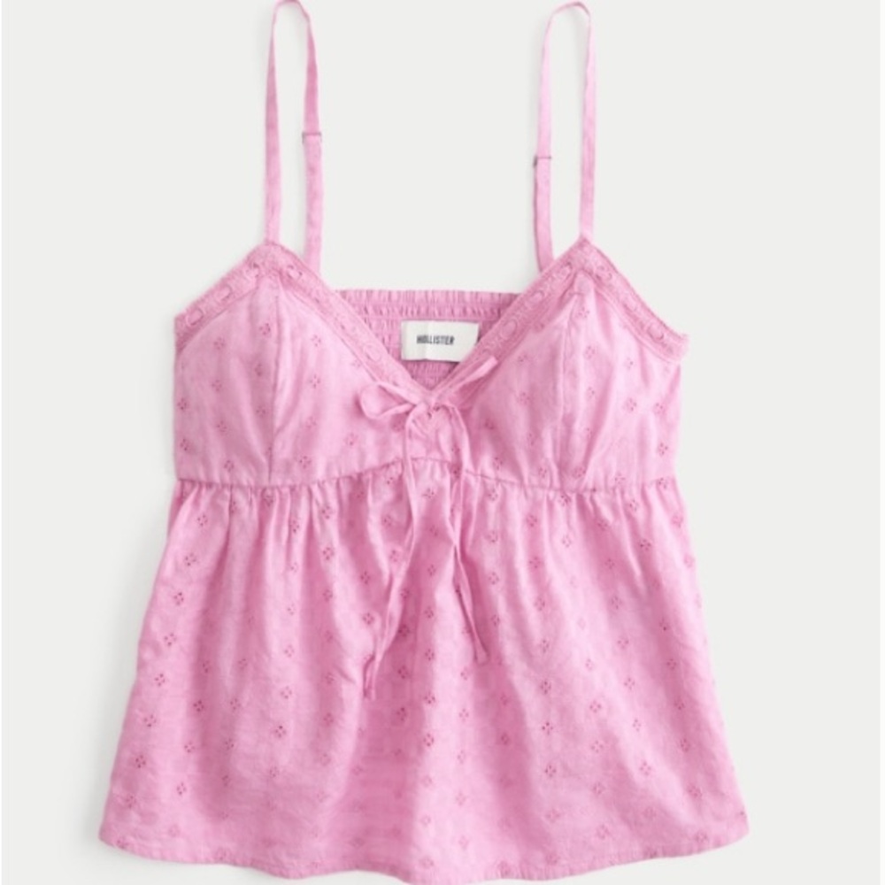Hollister Pink Embroidered Cami Top